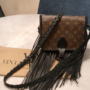 Louis Vuitton Monogram Brown Crossbody with Black Fringe